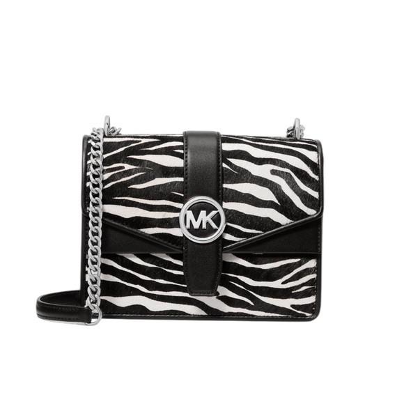 NWT Michael Kors Small Greenwich Crossbody Calf Hair Zebra Print Crossbody - Picture 1 of 8